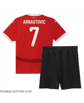 Günstige Österreich Marko Arnautovic #7 Heimtrikotsatz Kinder EM 2024 Kurzarm (+ Kurze Hosen)